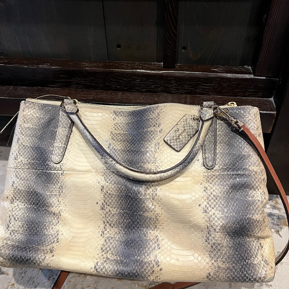 Coach Cream and Gray Elegant Tote